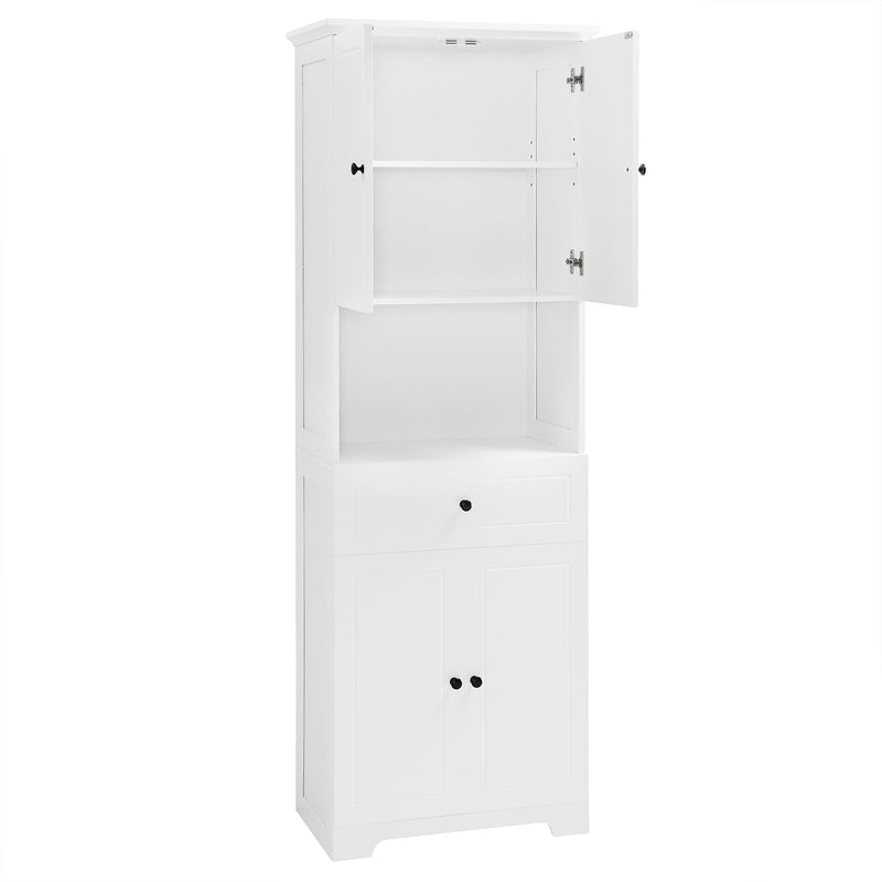 Walker Edison | White Tall Bathroom Storage Cabinet