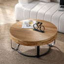 Modern Round Coffee Table With Wooden Carving Pattern by Unique Piece Furniture