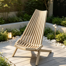 Folding Acacia Wood Outdoor Lounge Chair