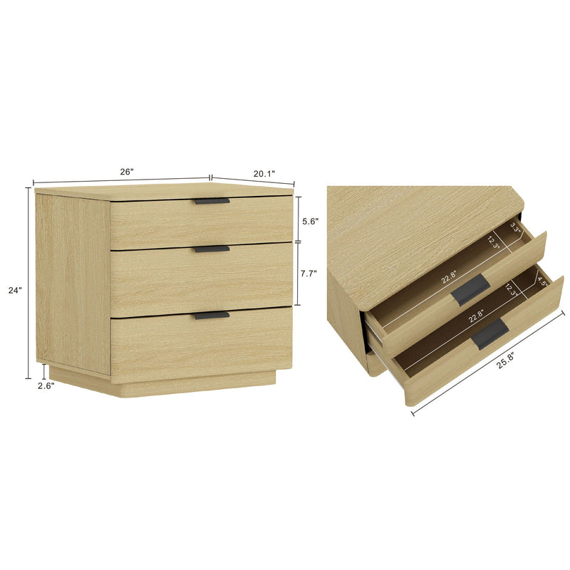 Payton - Nightstand & 3 Drawers - Oak, photo 10 of 10