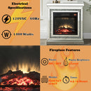 Noralie - 28" Fireplace - Mirrored & Faux Diamonds