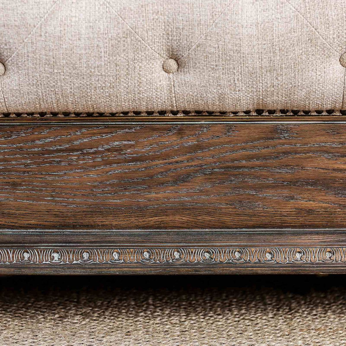 Sleigh Bed With Button Tufted Fabric Headboard And Footboard, photo 10 of 11