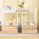 Triple Bunk Bed With Drawers And Guardrails by HouseOfZazla