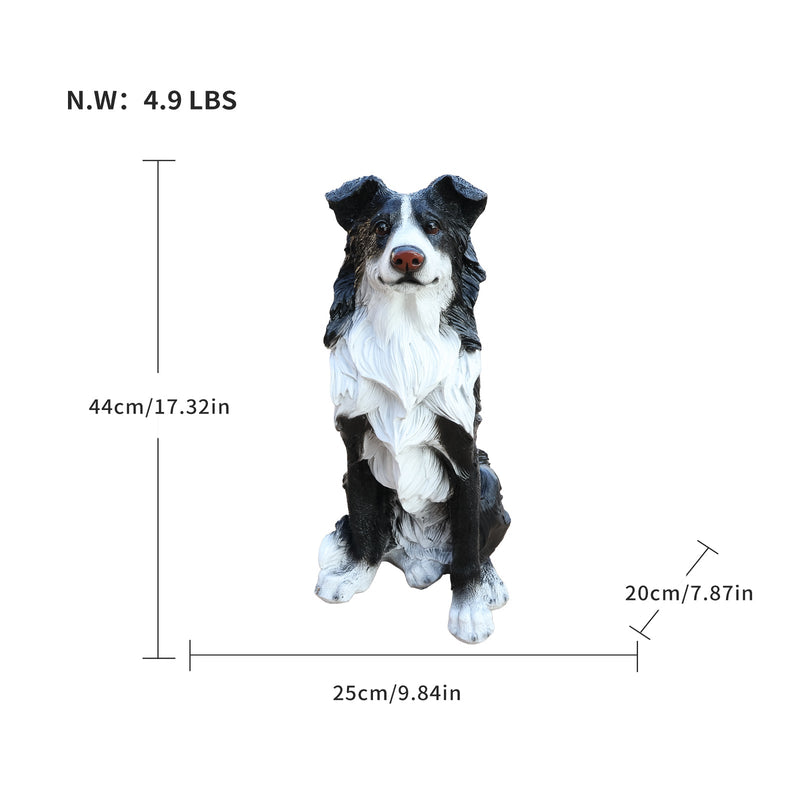 Outdoor Garden Border Collie Dog Statue Greeter, photo 3 of 10
