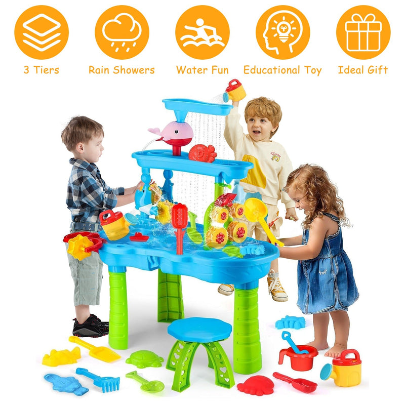 Kid Sand Water Table Toddler Water Activity Table Rain Showers Play Table Toy for 3-6 Years Old Sensory Exercise Friendship Building, photo 11 of 12