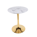 White Marble Tulip Dining Table with Golden Legs