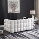 62.2length, 35.83" deepth, human body structure for USA people, marshmallow sofa,boucle sofa, White color,3 seater