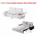 70.1" Queen Pull Out Sofa Bed, 3-in-1 Convertible Sleeper Sofa with 2 Soft Pillows,Multi-Functional Velvet Loveseat Bed,Grey
