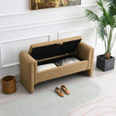 Modern Teddy Upholstered Large Bed End Bench With Arms And Storage by Unique Piece Furniture