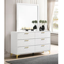 James - 6 Drawer Dresser With Mirror - White by HouseOfZazla