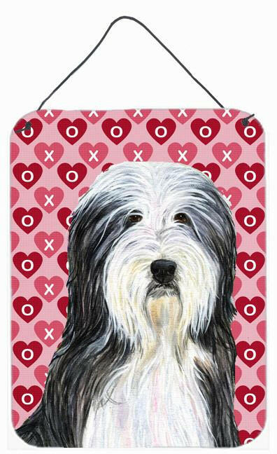 Bearded Collie Hearts Love and Valentine's Day Wall or Door Hanging Prints