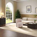 Modern Low Back Accent Chair, Upholstered Armless Living Room Chairs, Round Pine Wood Feet, for Small Living Spaces, Living Room, Bedroom, Balcony, Office, Reading Nook, Khaki