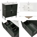 Bathroom Vanity With Ceramic Sink, Fluted Design by HouseOfZazla