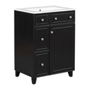 Transitional Style Bathroom Vanity Cabinet With Ceramic Sink by HouseOfZazla