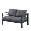 All Weather Patio Loveseat With Thick Cushions - Gray / Gray by HouseOfZazla