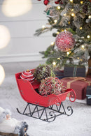Iron Sleigh Large, Distressed Christmas Santa Sleigh Holiday Decoration by Unique Piece Furniture
