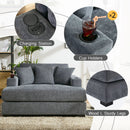 Oversized Chaise Lounger Modern Style Sofa Couch, With Pillows, Charge Station & Cup Holders by Unique Piece Furniture