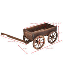 Wood Wagon Planter Pot Stand with Wheels by LJGDeals