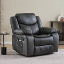 Recliner Chair With Vibration And Heating - Gray by HouseOfZazla