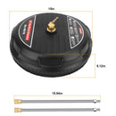 15in High Pressure Flat Surface Cleaner 4000PSI Disc Power Washer Broom w/ 2 Washer Extension Wands 2 x Replacement Nozzles
