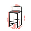 Elegant Bar Stool Set With Backrest And Footrest, Counter Height (Set of 2) by HouseOfZazla