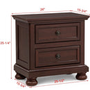 1 Piece Nightstand, 2 Drawer Storage Bedroom Furniture - Brown / Cherry by HouseOfZazla