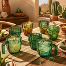 Cactus Stackable Glasses, Set of 6-10 oz