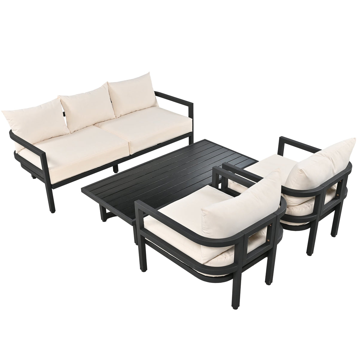 U_Style Multi-Person Outdoor Steel Sofa Set with Coffee Table, photo 8 of 10