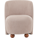 Modern Low Back Accent Chair, Upholstered Armless Living Room Chairs, Round Pine Wood Feet, for Small Living Spaces, Living Room, Bedroom, Balcony, Office, Reading Nook, Khaki