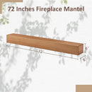 72" Fireplace Mantel Wooden Wall Mounted Floating Shelf 8" Deep Solid Pine Wood,Natural