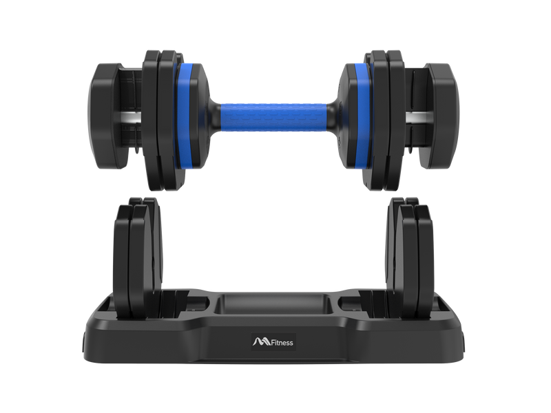 Adjustable Dumbbell - 55lb Single Dumbbell with Anti-Slip Handle, Fast Adjust Weight by Turning Handle with Tray, Exercise Fitness Dumbbell Suitable for Full Body Workout