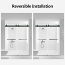Frameless Double Sliding Soft-Close Shower Door, 3 / 8" (10Mm) Thick SGCC Tempered Glass Door, Matte by HouseOfZazla