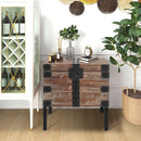 Trunk Table And Side Table With Large Storage Dress Up Your Liviing Room (Set of 3) - Antique Gray by HouseOfZazla