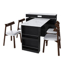 Retro Kitchen Island Set With Chairs, Extendable & Rotating Table, 4 Drawers & Door Cabinets by HouseOfZazla