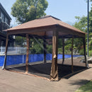 Outdoor Pop Up Gazebo Canopy With 2 Tier Soft Top And Removable Zipper Netting by HouseOfZazla