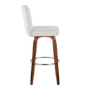 Henry - Contemporary Fixed Height Barstool With Swivel With Round Footrest (Set of 2) by HouseOfZazla