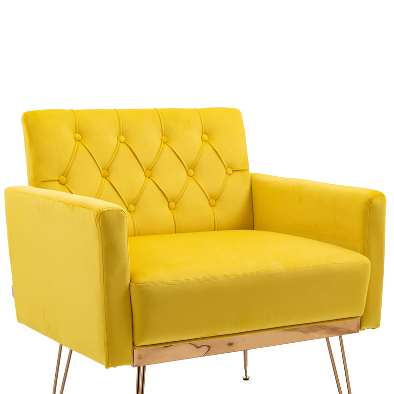 Accent Chair, leisure single sofa with Rose Golden feet