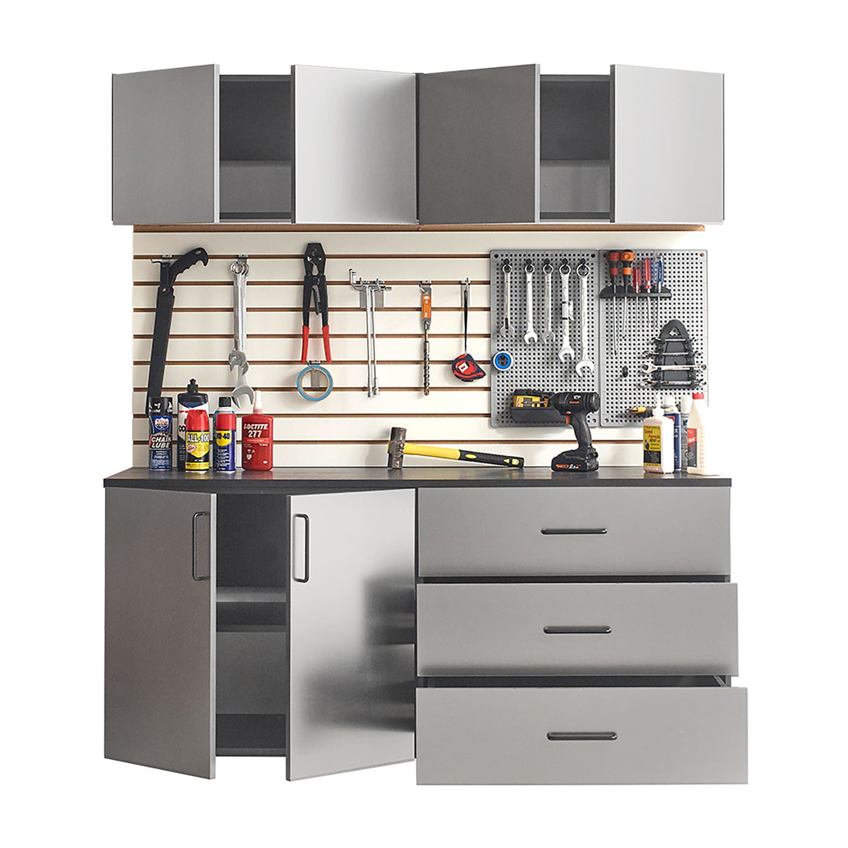 Astro Series - Garage Cabinet Set C With Soft Closing Drawers - Metallic Gray, photo 11 of 11