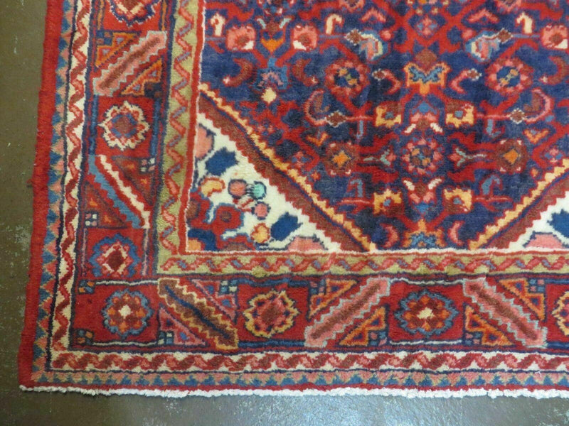 3' 6" X 10' 4" Antique Handmade India Floral Oriental Wool Runner Rug