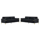 Black Velvet 2-Piece Sofa Set