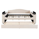 Upholstered Daybed With Storage Armrests, Trundle And Latest Integrated tooth Audio System