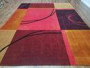 8' X 10' Tibetan Nepal Art Deco Hand Knotted Wool Rug Modern Contemporary Nice