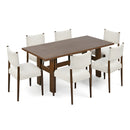 7 Pieces Modern Dining Set, Rustic Farmhouse Solid Wood Kitchen Table Set for 6 by HouseOfZazla