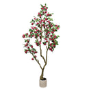 7Ft Artificial Bougainvillea Tree with Realistic Rose