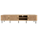 78" TV Stand For TVs Up To 85" With Closed Storage, Living Room Entertainment Center - Natural Wood by HouseOfZazla