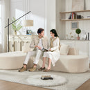 110.2'' Curved Sectional Sofa with 5 Pillows - Ivory
