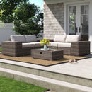 Modern Patio Rattan Sectional Set With Cushions by Unique Piece Furniture