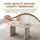 Oval Extendable Dining Table With Dual Pillar Design - Off White