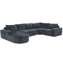 Modular Cloud Sectional Sofa Set, U-Shaped Upholstered Couch With Deep Seat