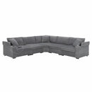 Convertible L Shaped Sectional Corner Couch With Armrest Storage Cup Holders USB Charger, Irregular Corner Oversized Comfy Modular Sofa by HouseOfZazla